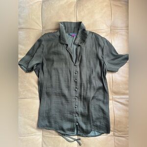 Vince Camuto Dark Green Casual Button-Down Shirt